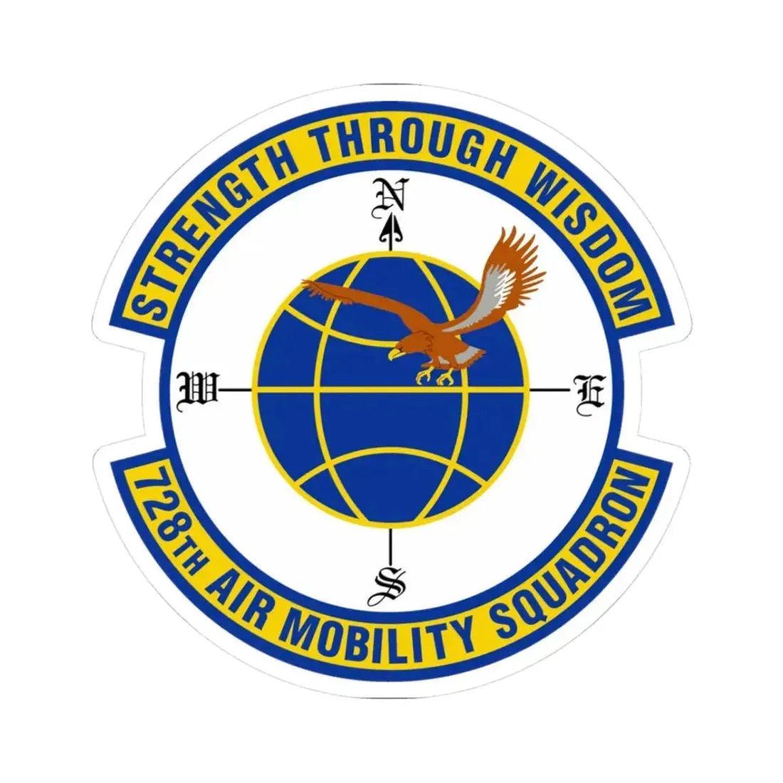 728 Air Mobility Squadron AMC (U.S. Air Force) STICKER Vinyl Kiss-Cut Decal 3 Inch White - The Sticker Space