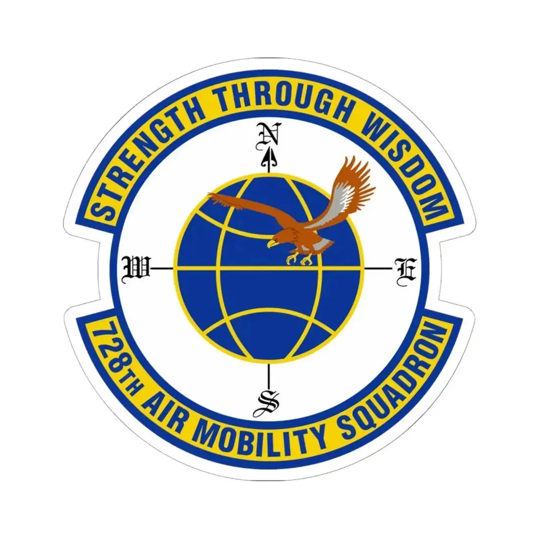 728 Air Mobility Squadron AMC (U.S. Air Force) STICKER Vinyl Kiss-Cut Decal 6 Inch White - The Sticker Space