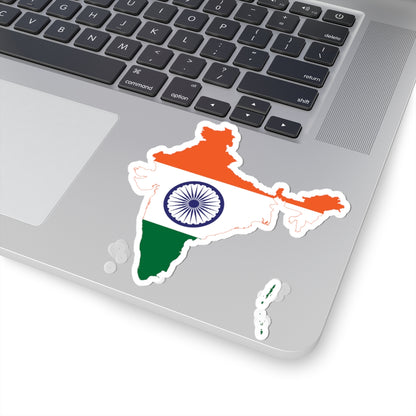 Flag-map of India de-facto (India) STICKER Vinyl Kiss-Cut Decal