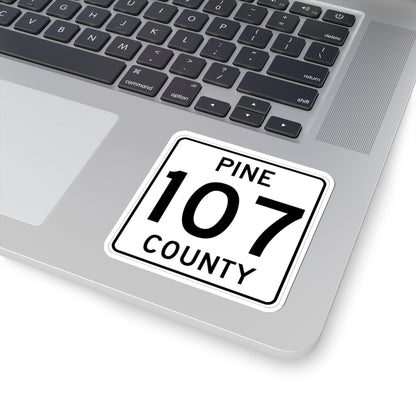 Pine County Route 107 MN (Minnesota) (Road Sign) STICKER Vinyl Kiss-Cut Decal