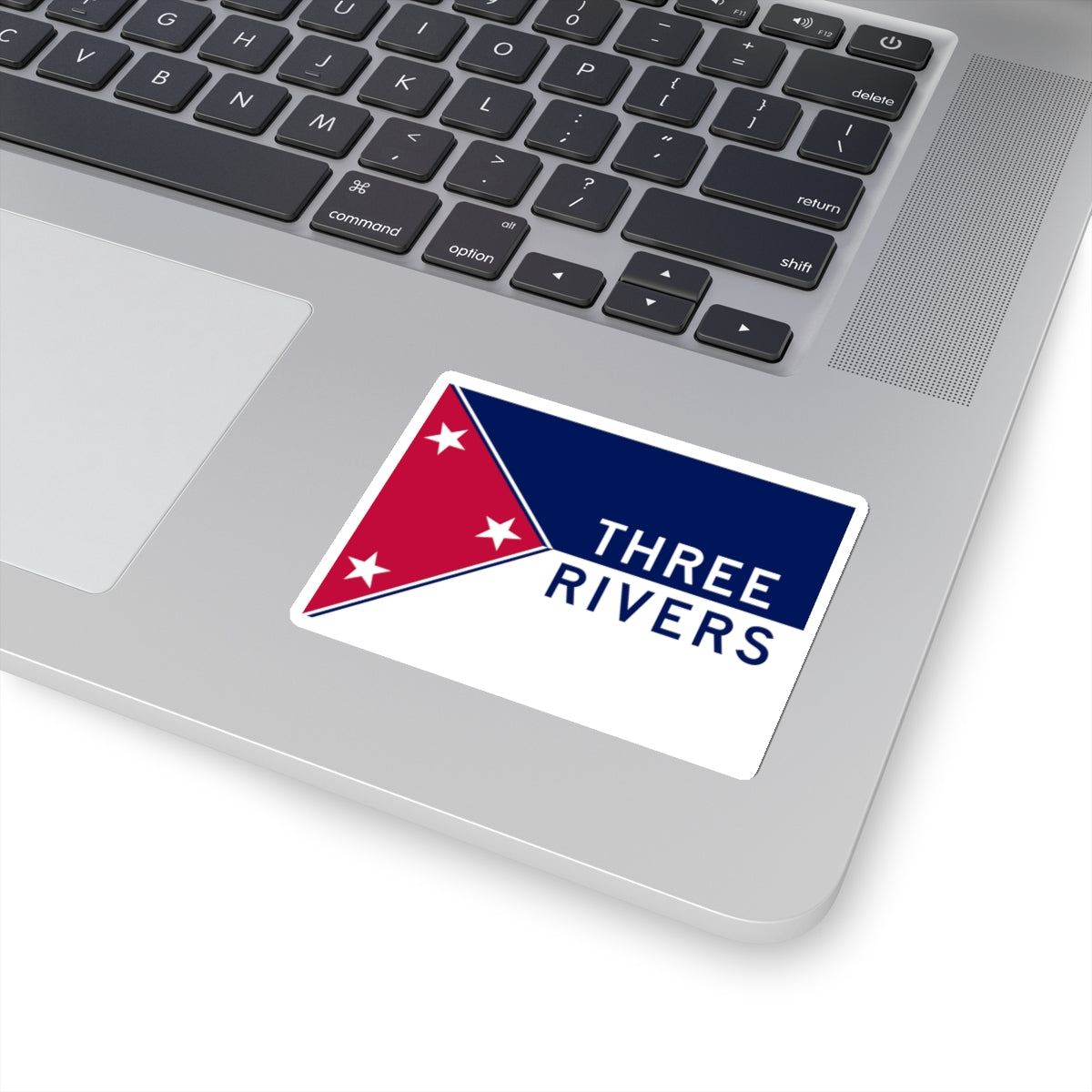 Flag of Three Rivers, Michigan - STICKER Vinyl Kiss-Cut Decal