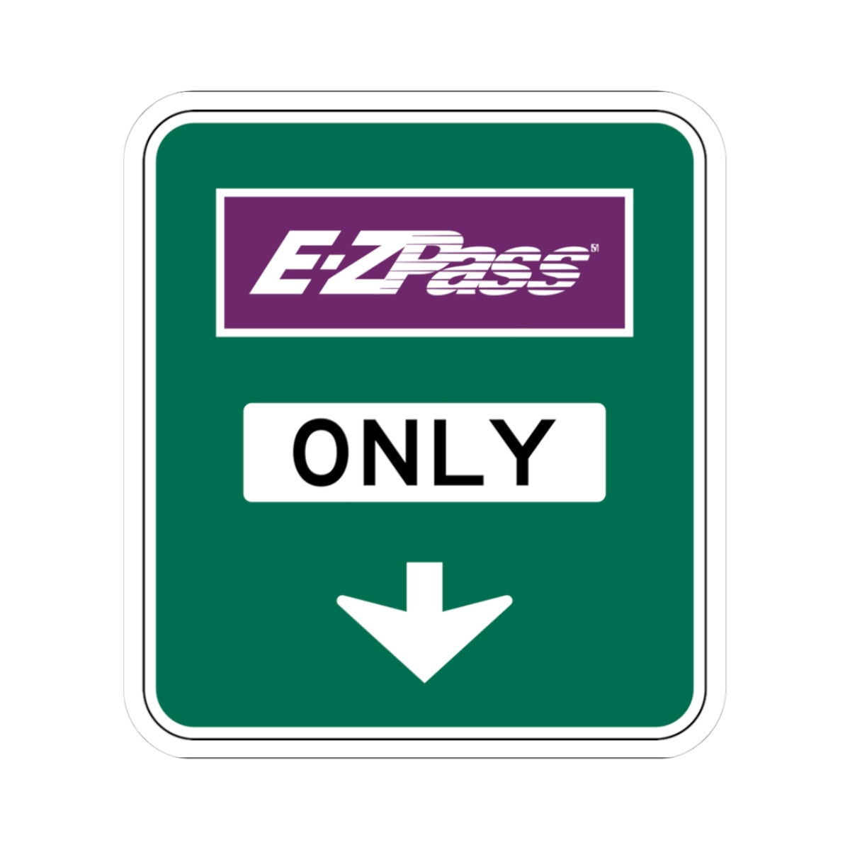 Conventional Toll Plaza Advance Sign 1 (New Jersey) (Road Sign) STICKER Vinyl Kiss-Cut Decal