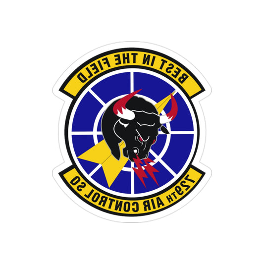 729 Air Control Squadron ACC (U.S. Air Force) REVERSE PRINT Transparent STICKER-2" × 2"-The Sticker Space