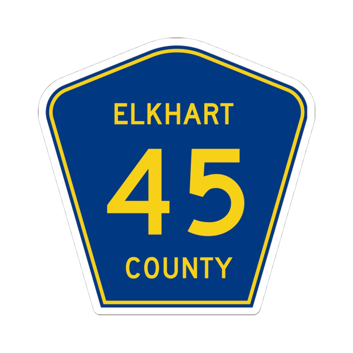 Elkhart County Road 45 IN (Indiana) (Road Sign) STICKER Vinyl Kiss-Cut Decal