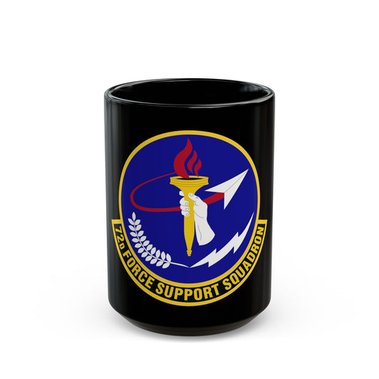 72d Force Support Squadron (U.S. Air Force) Black Coffee Mug-15oz-The Sticker Space