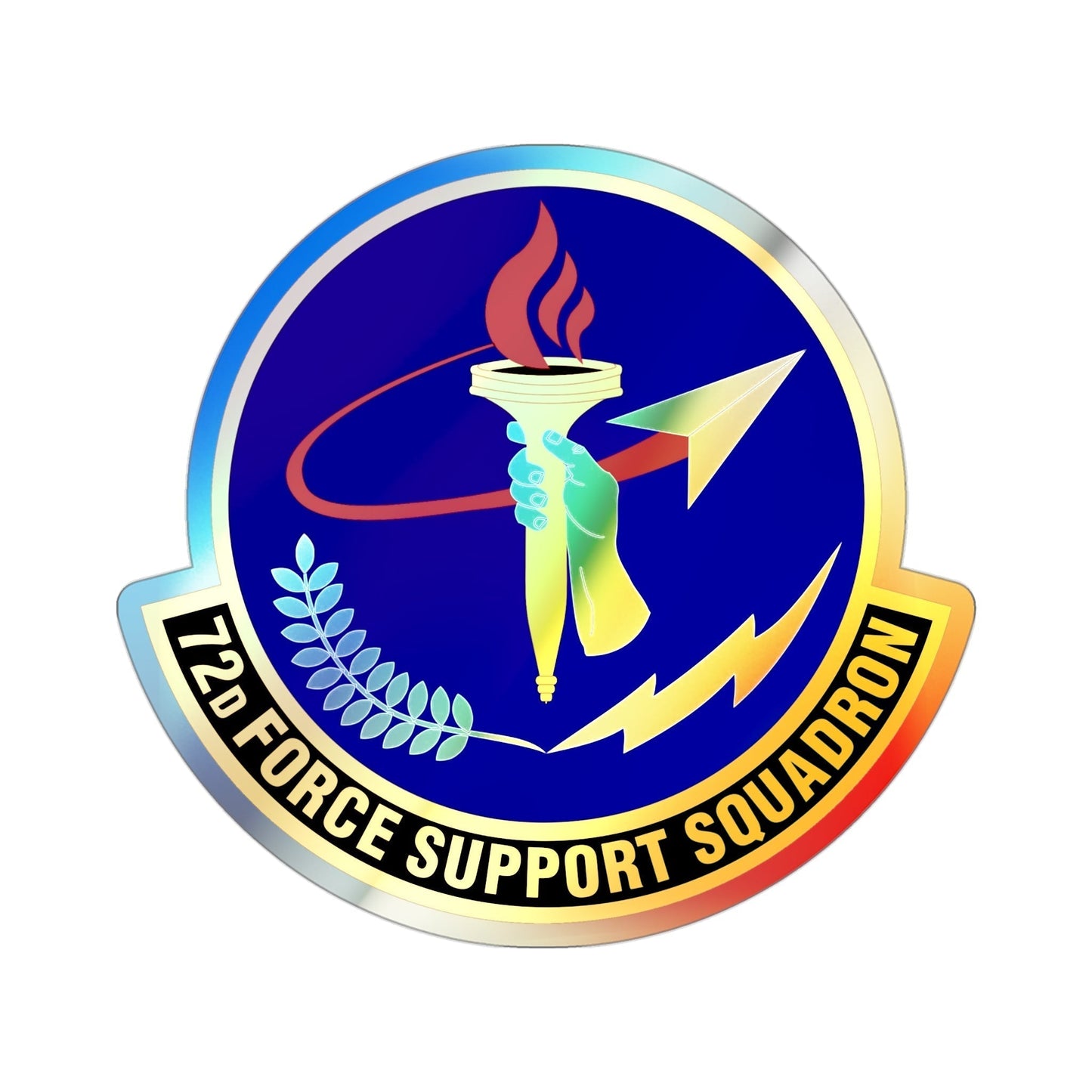 72d Force Support Squadron (U.S. Air Force) Holographic STICKER Die-Cut Vinyl Decal-3 Inch-The Sticker Space