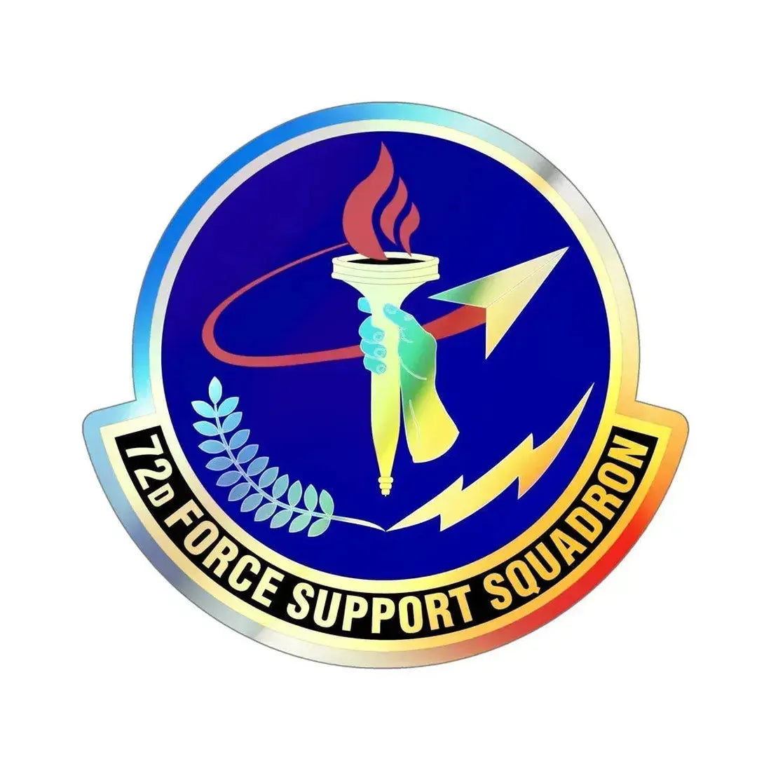 72d Force Support Squadron (U.S. Air Force) Holographic STICKER Die-Cut Vinyl Decal 5 Inch Holographic - The Sticker Space