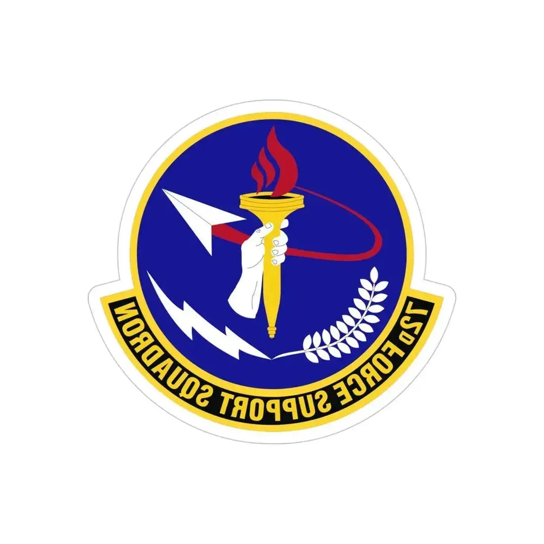 72d Force Support Squadron (U.S. Air Force) REVERSE PRINT Transparent Die-Cut STICKER 4 Inch Die-Cut Transparent - The Sticker Space