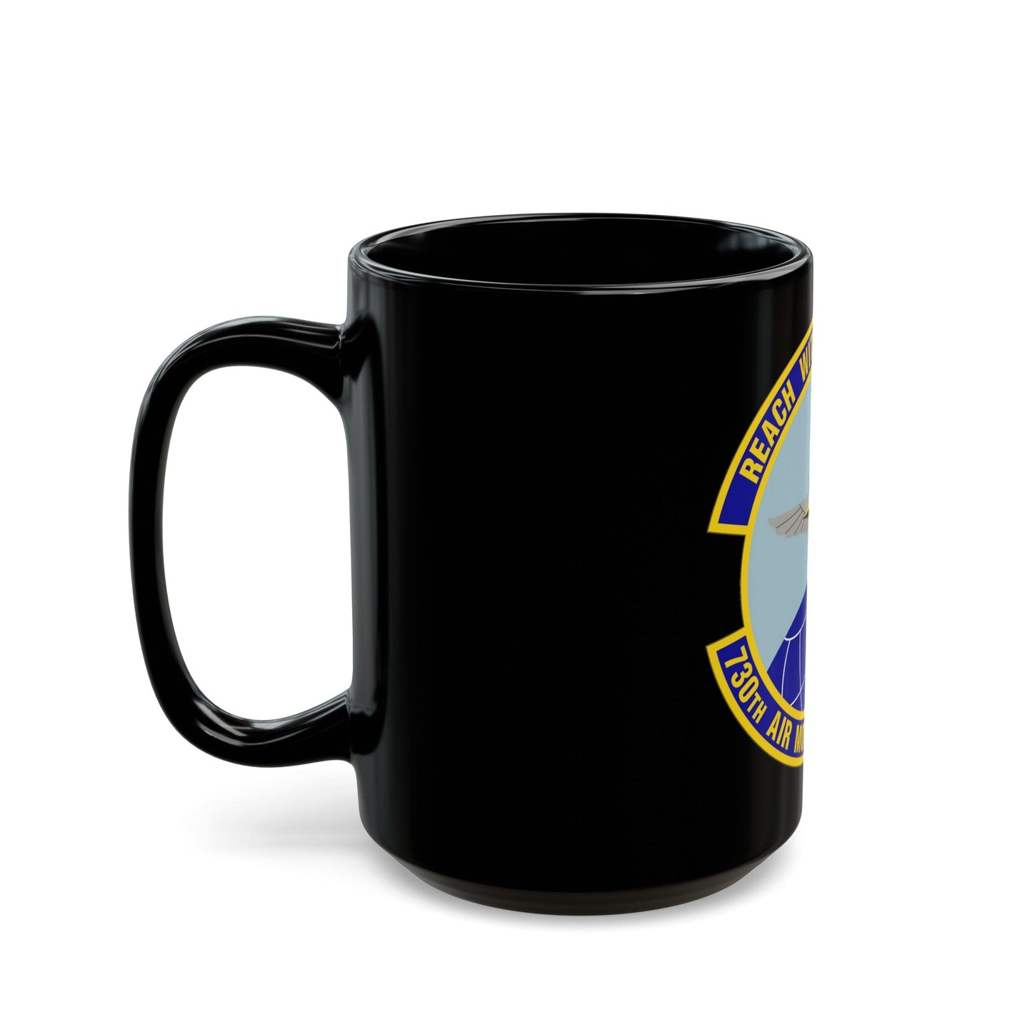 730 Air Mobility Squadron AMC (U.S. Air Force) Black Coffee Mug-The Sticker Space