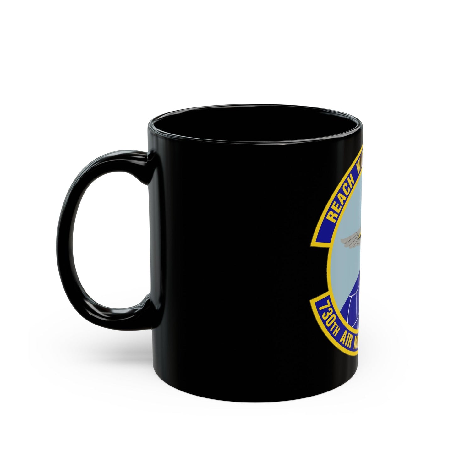 730 Air Mobility Squadron AMC (U.S. Air Force) Black Coffee Mug-The Sticker Space