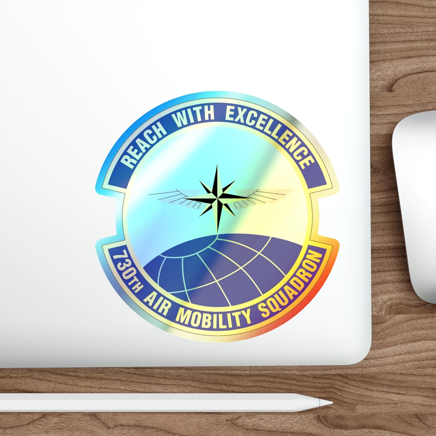 730 Air Mobility Squadron AMC (U.S. Air Force) Holographic STICKER Die-Cut Vinyl Decal-The Sticker Space