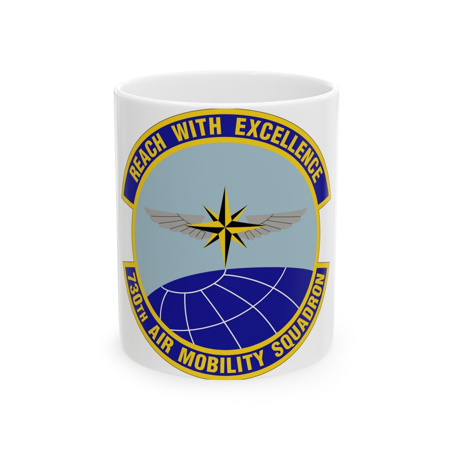 730 Air Mobility Squadron AMC (U.S. Air Force) White Coffee Mug-11oz-The Sticker Space