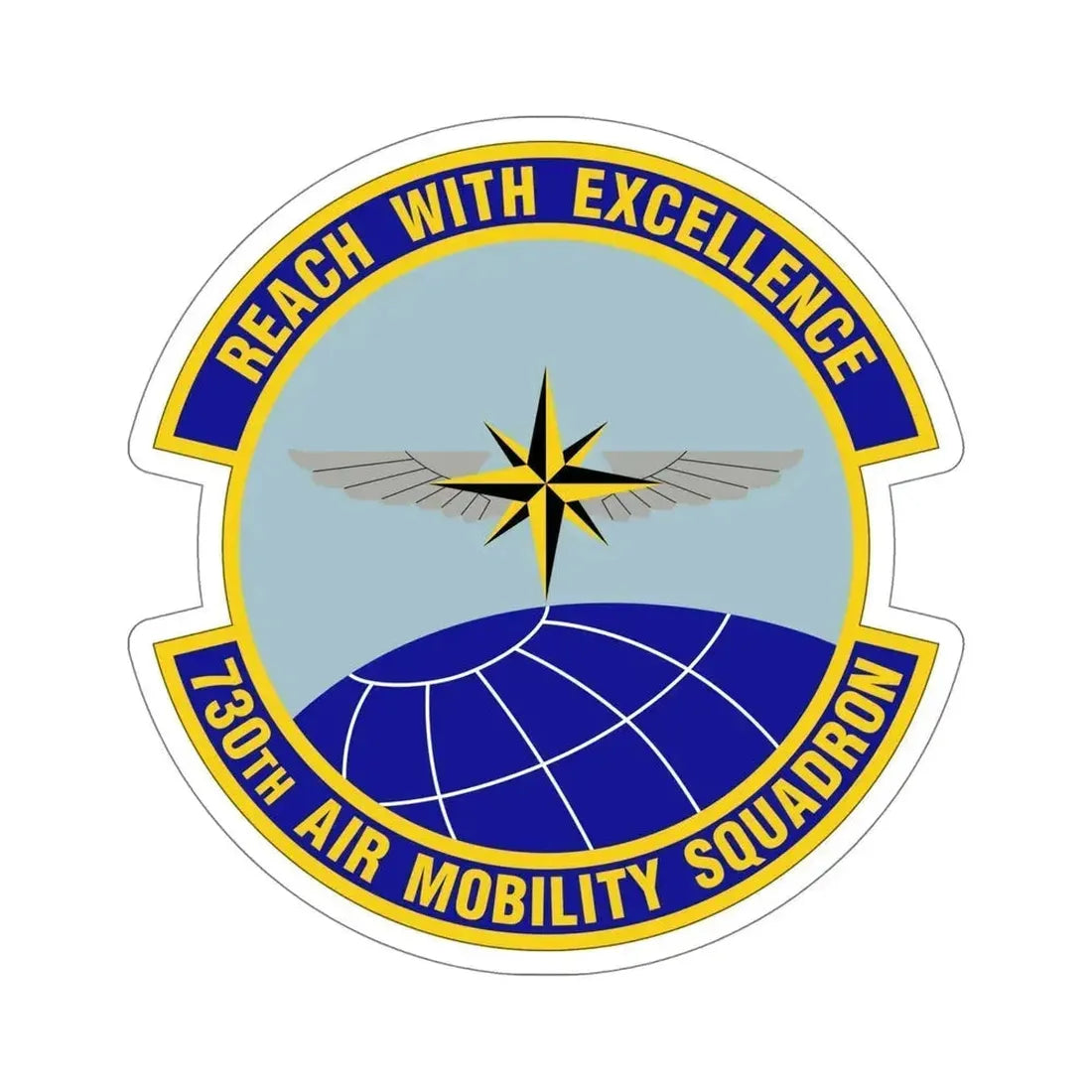 730 Air Mobility Squadron AMC (U.S. Air Force) STICKER Vinyl Die-Cut Decal 6 Inch - The Sticker Space