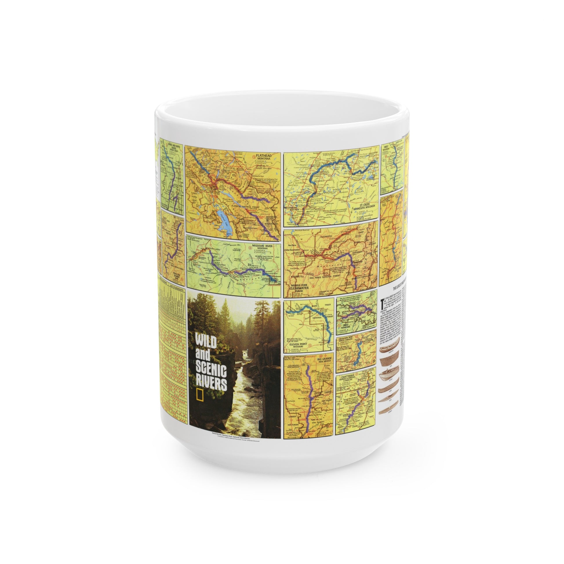 USA - Wild and Scenic Rivers 2 (1977) (Map) White Coffee Mug-15oz-The Sticker Space