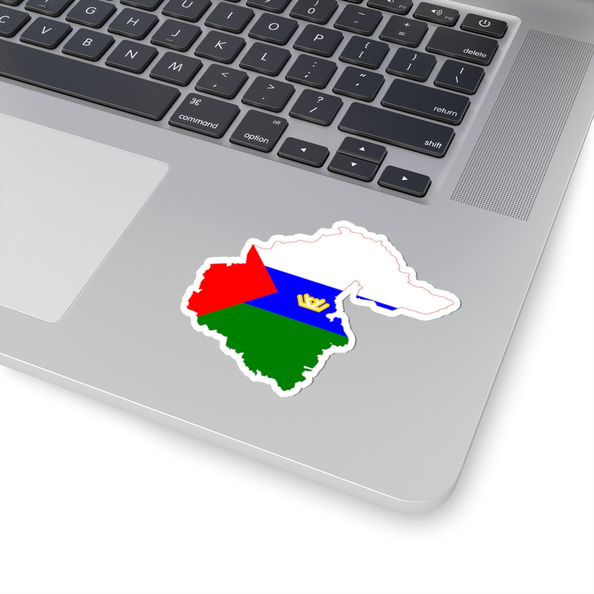 Flag-map of Tyumen Oblast (Russia) STICKER Vinyl Kiss-Cut Decal