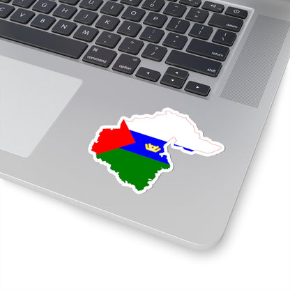 Flag-map of Tyumen Oblast (Russia) STICKER Vinyl Kiss-Cut Decal