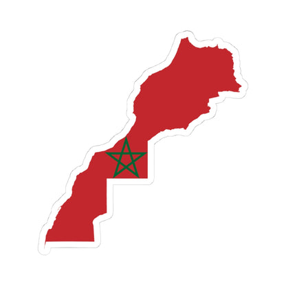 Flag Map of Morocco with Western Sahara (Morocco) STICKER Vinyl Kiss-Cut Decal