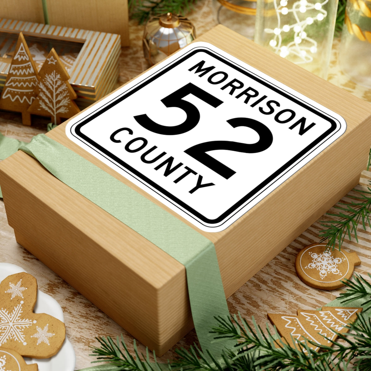 Morrison County Route 52 (Minnesota) (Road Sign) STICKER Vinyl Kiss-Cut Decal