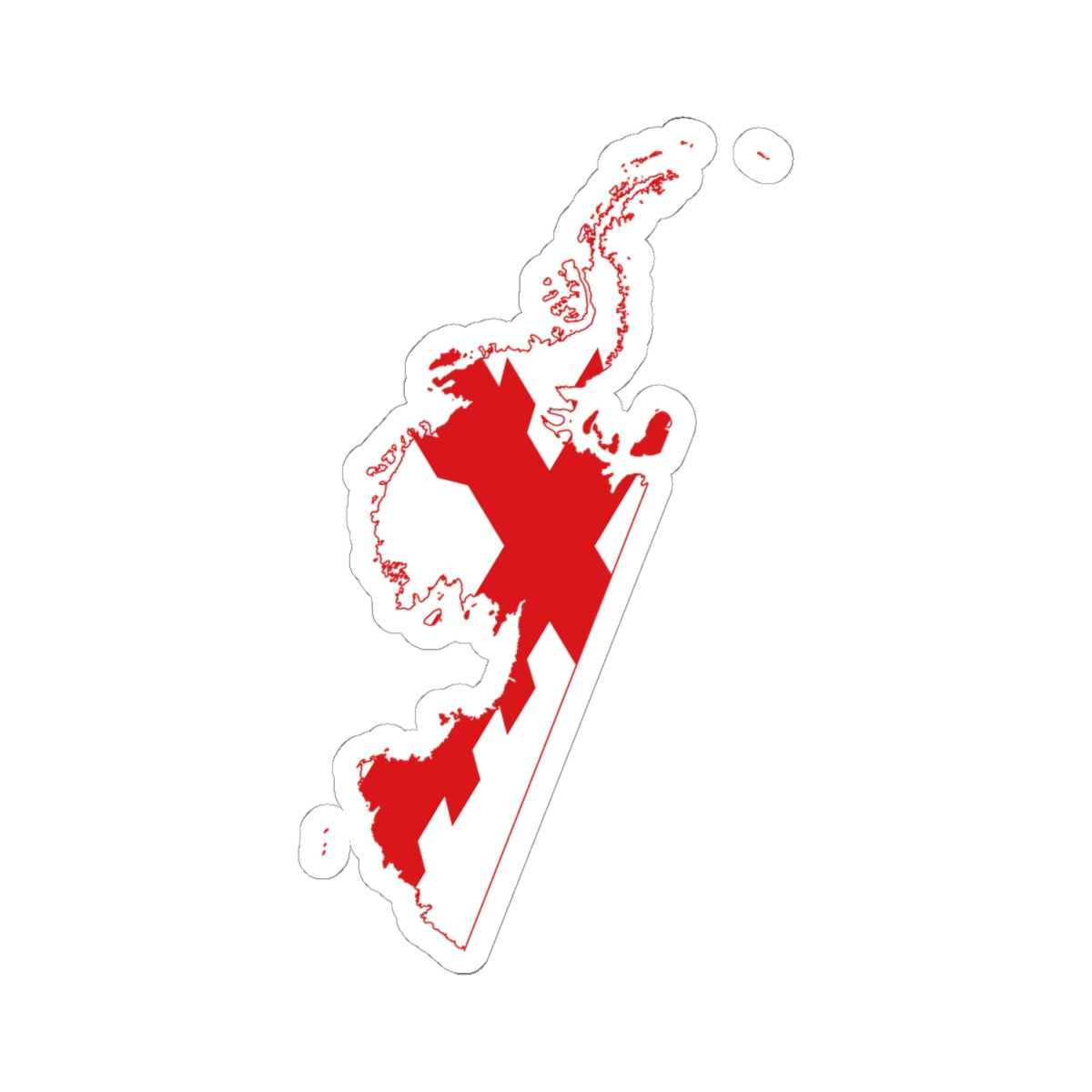 Flag map of Terra Australis Spain (Spain) STICKER Vinyl Kiss-Cut Decal