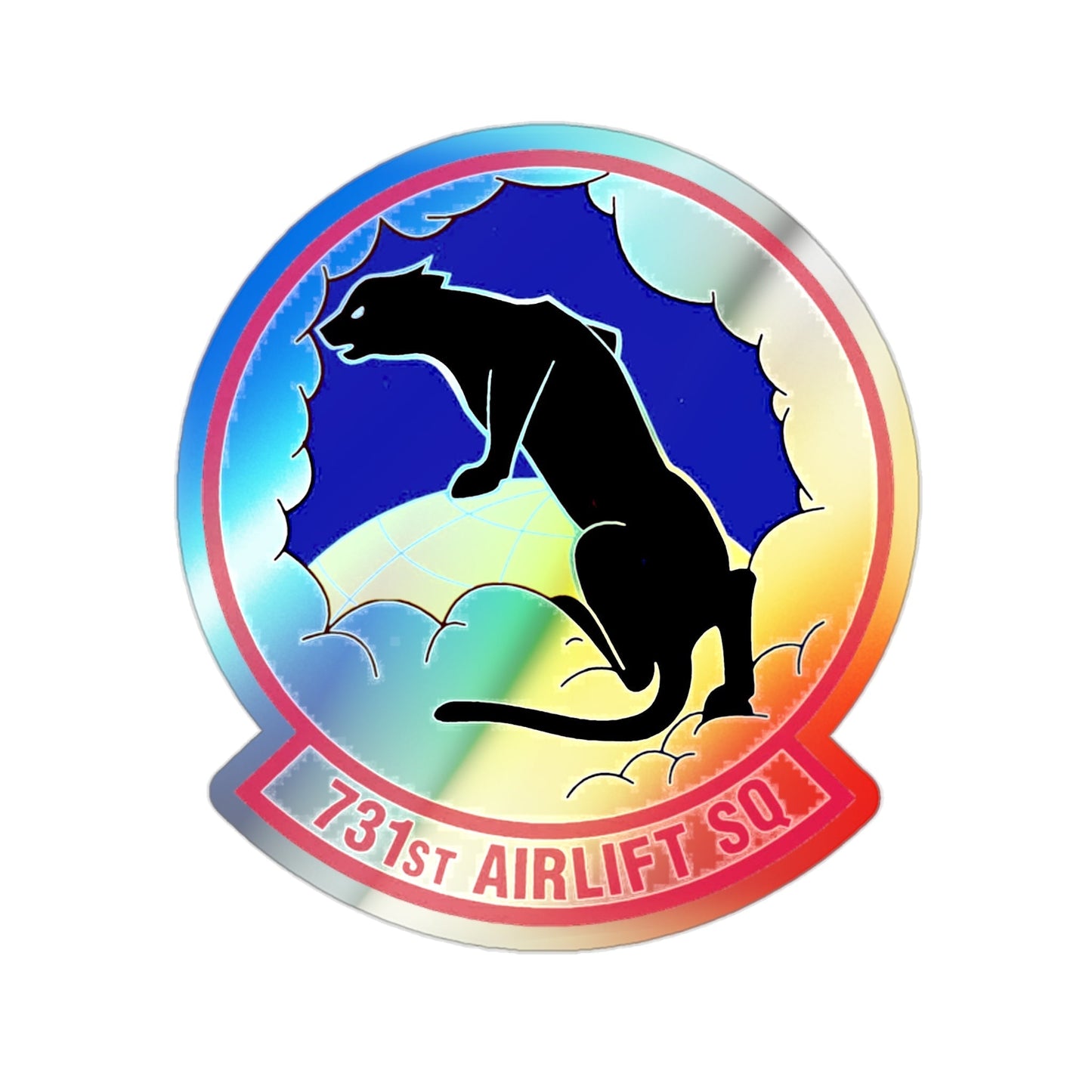 731 Airlift Squadron AFRC (U.S. Air Force) Holographic STICKER Die-Cut Vinyl Decal-2 Inch-The Sticker Space