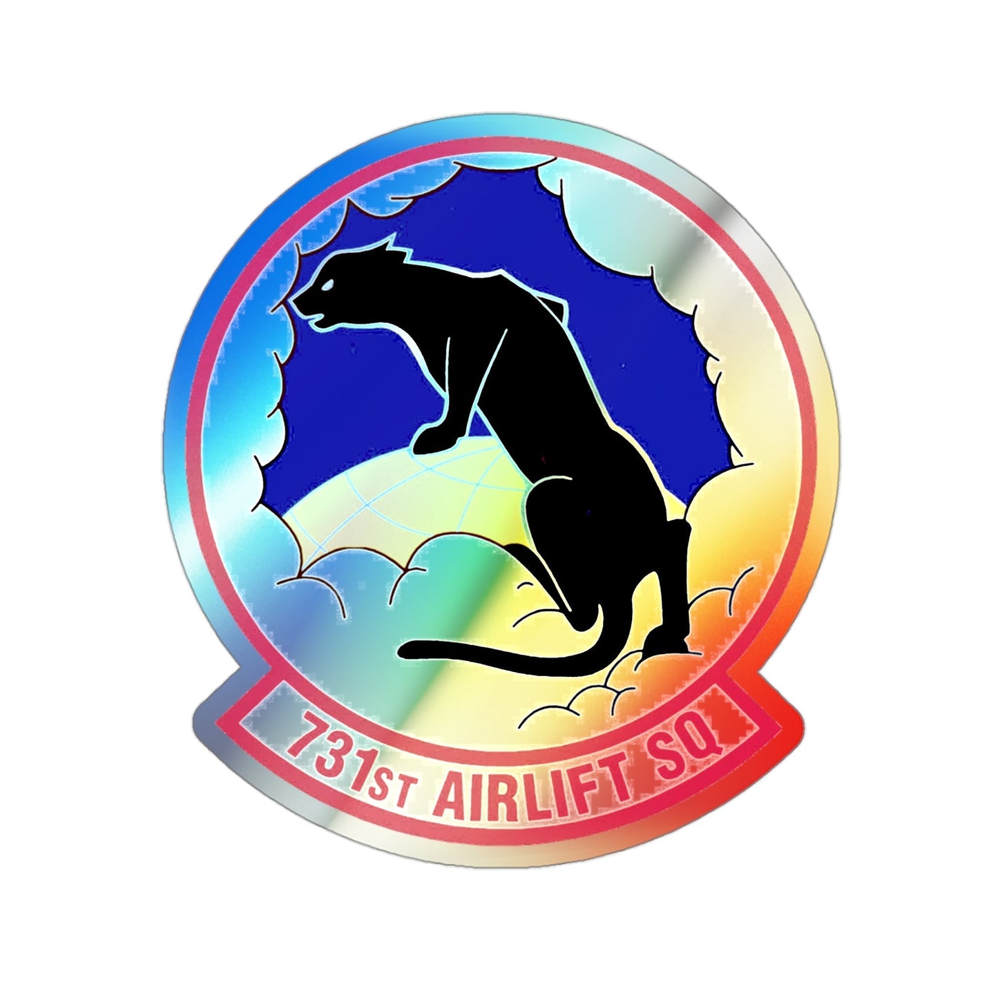 731 Airlift Squadron AFRC (U.S. Air Force) Holographic STICKER Die-Cut Vinyl Decal-3 Inch-The Sticker Space