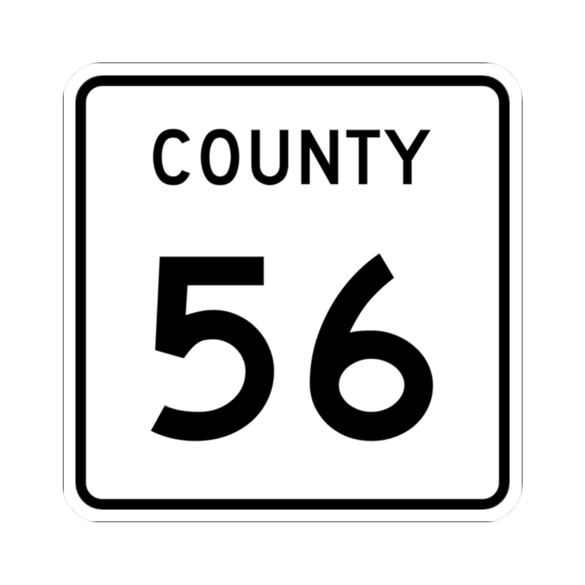 County 56 square (Minnesota) (Road Sign) STICKER Vinyl Kiss-Cut Decal