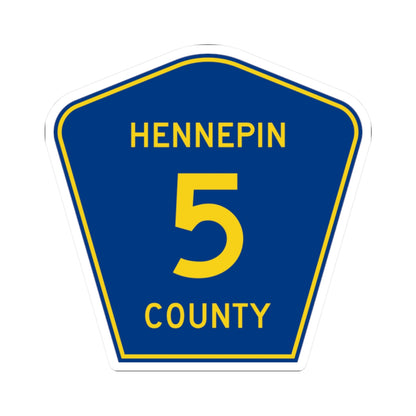 Hennepin County 5 (Minnesota) (Road Sign) STICKER Vinyl Kiss-Cut Decal