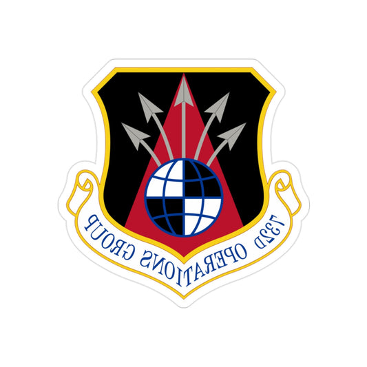 732 Operations Group AETC (U.S. Air Force) REVERSE PRINT Transparent STICKER-2" × 2"-The Sticker Space