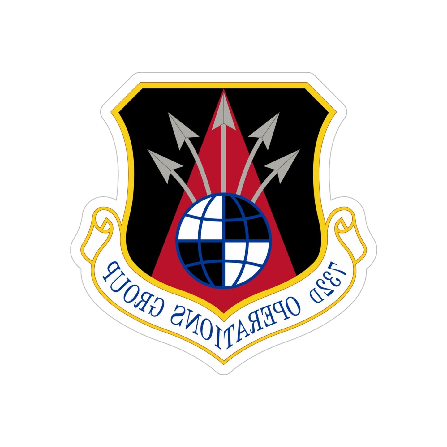 732 Operations Group AETC (U.S. Air Force) REVERSE PRINT Transparent STICKER-5" × 5"-The Sticker Space