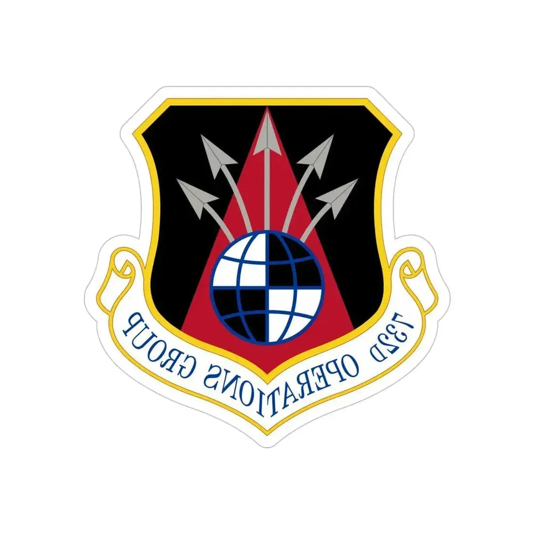 732 Operations Group AETC (U.S. Air Force) REVERSE PRINT Transparent Die-Cut STICKER 5 Inch Die-Cut Transparent - The Sticker Space