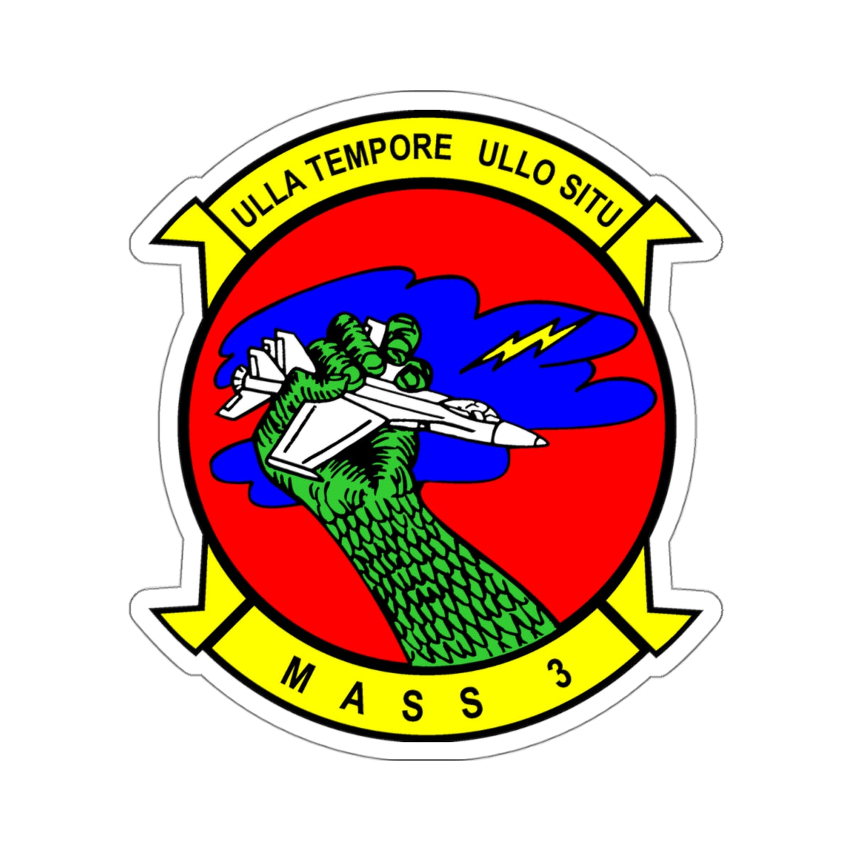 Marine Air Support Squadron 3 (USMC) STICKER Vinyl Kiss-Cut Decal-4" × 4"-White-The Sticker Space