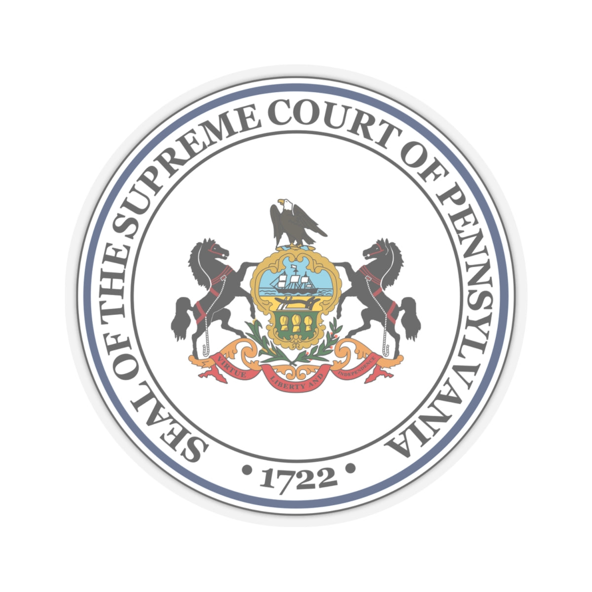 Seal of the Supreme Court of Pennsylvania - STICKER Vinyl Kiss-Cut Decal