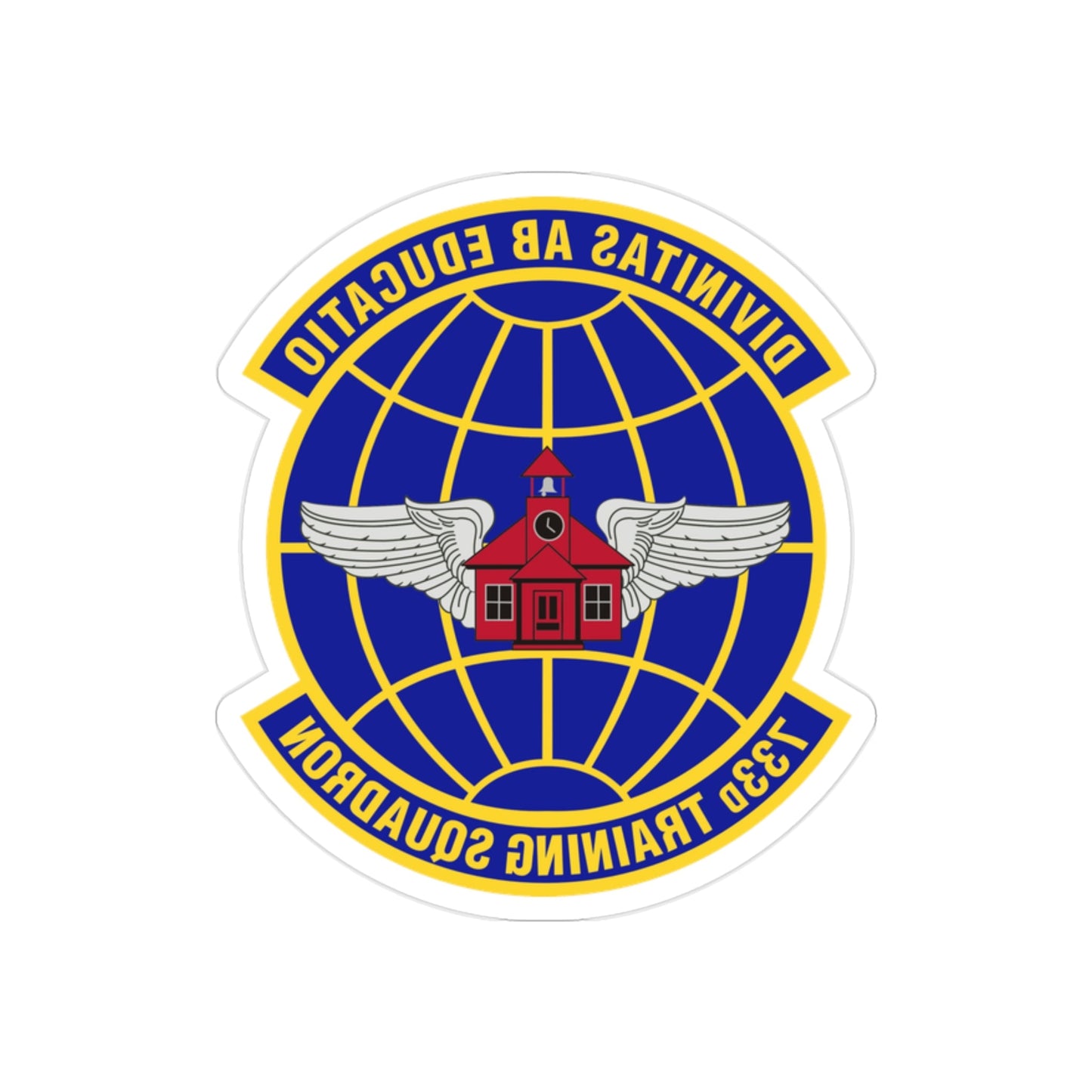 733 Training Squadron AFRC (U.S. Air Force) REVERSE PRINT Transparent STICKER-2" × 2"-The Sticker Space