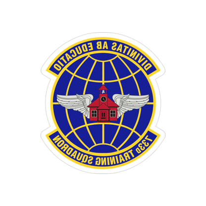 733 Training Squadron AFRC (U.S. Air Force) REVERSE PRINT Transparent STICKER-2" × 2"-The Sticker Space