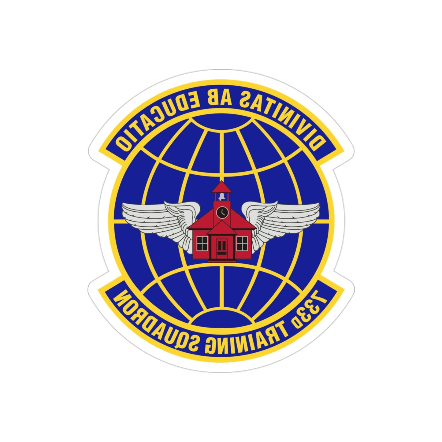 733 Training Squadron AFRC (U.S. Air Force) REVERSE PRINT Transparent STICKER-3" × 3"-The Sticker Space