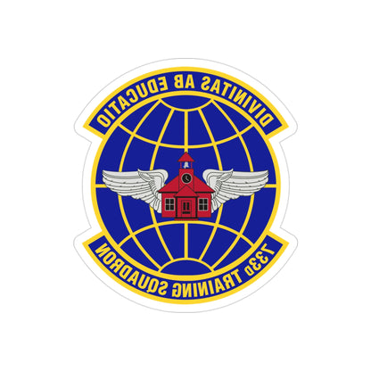 733 Training Squadron AFRC (U.S. Air Force) REVERSE PRINT Transparent STICKER-3" × 3"-The Sticker Space