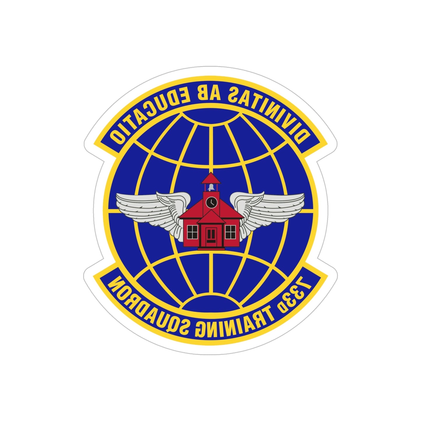 733 Training Squadron AFRC (U.S. Air Force) REVERSE PRINT Transparent STICKER-5" × 5"-The Sticker Space