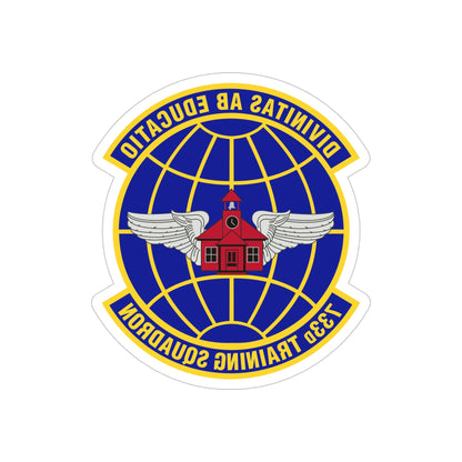 733 Training Squadron AFRC (U.S. Air Force) REVERSE PRINT Transparent STICKER-5" × 5"-The Sticker Space