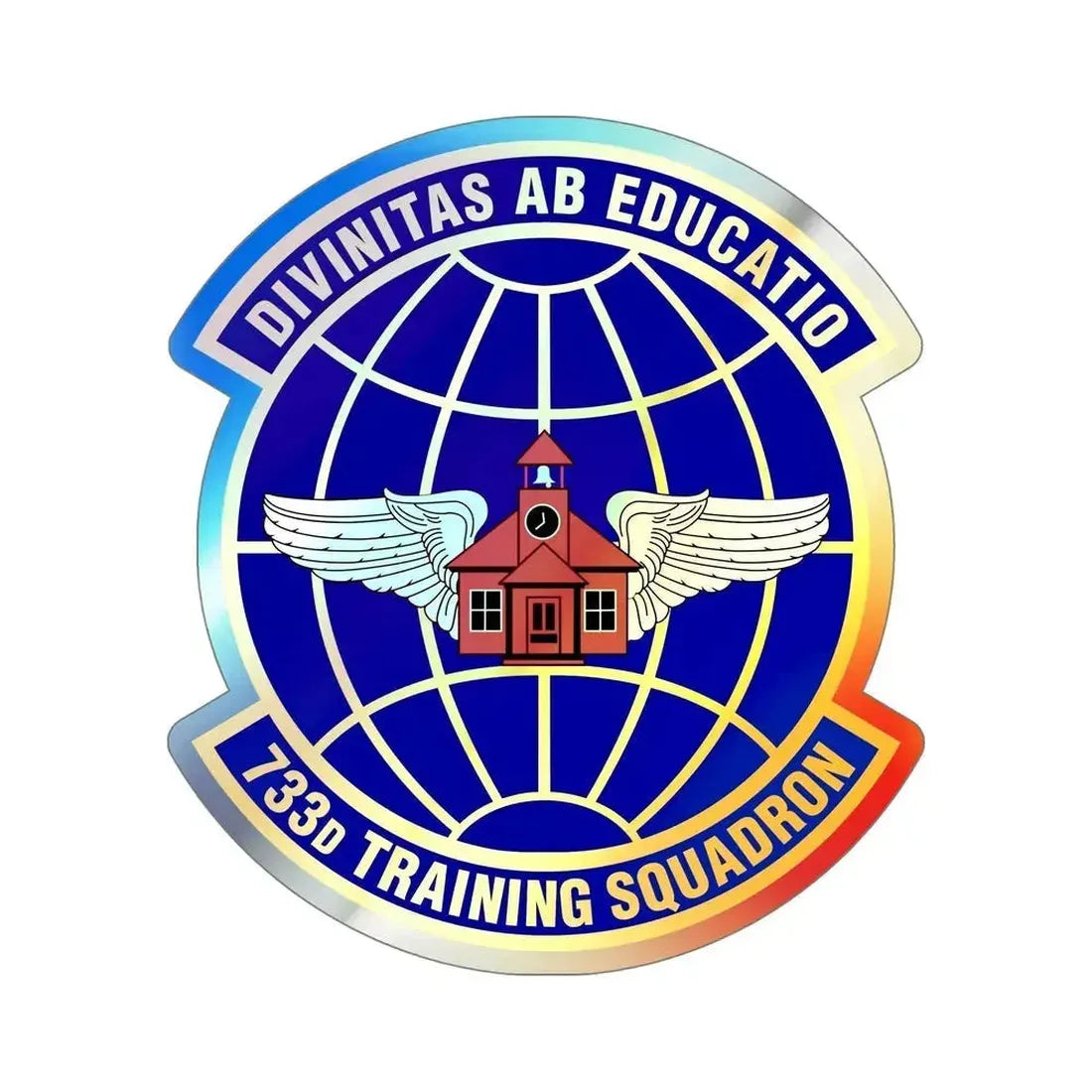733 Training Squadron AFRC (U.S. Air Force) Holographic STICKER Die-Cut Vinyl Decal 6 Inch Holographic - The Sticker Space