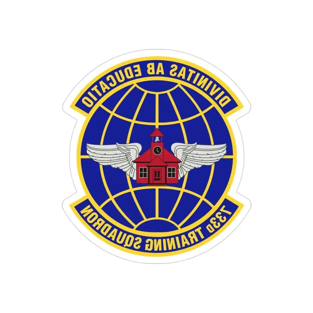 733 Training Squadron AFRC (U.S. Air Force) REVERSE PRINT Transparent Die-Cut STICKER - The Sticker Space