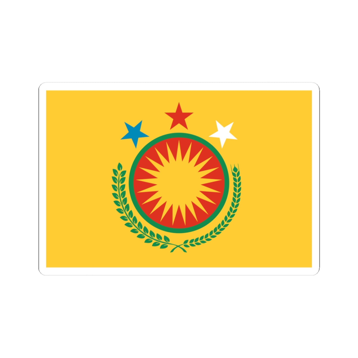 Diplomatic Flag of Northern Syria (Syria) STICKER Vinyl Kiss-Cut Decal
