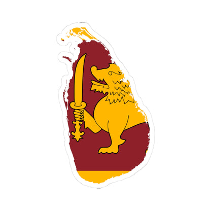 Flag-map of Sri Lanka (Sri Lanka) STICKER Vinyl Kiss-Cut Decal