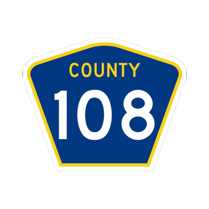 County 108 MN (Minnesota) (Road Sign) STICKER Vinyl Kiss-Cut Decal