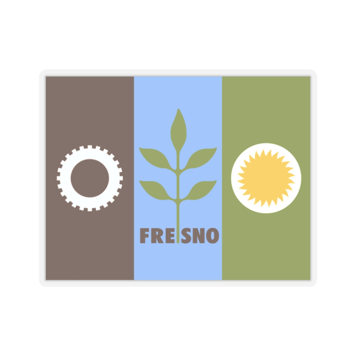 Flag of Fresno, California - STICKER Vinyl Kiss-Cut Decal