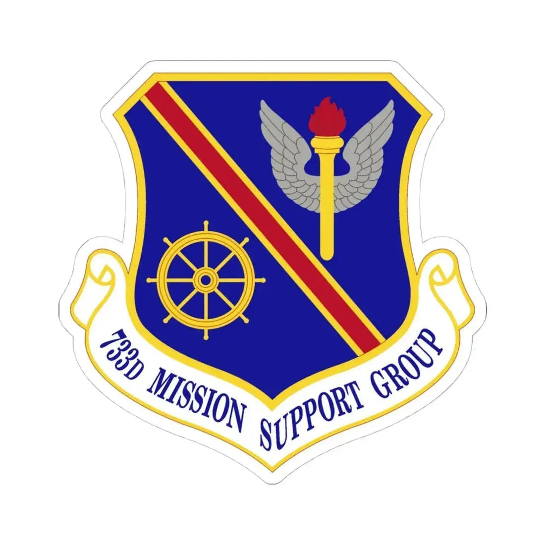 733d Mission Support Group (U.S. Air Force) STICKER Vinyl Kiss-Cut Decal 4 Inch White - The Sticker Space