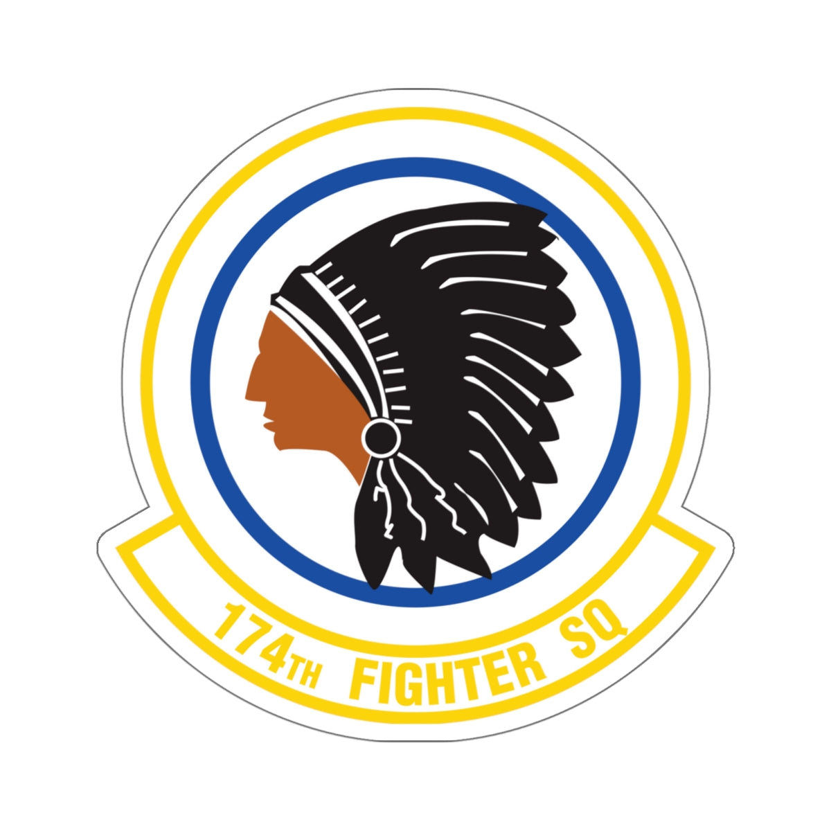 174 Fighter Squadron (U.S. Air Force) STICKER Vinyl Kiss-Cut Decal-6 Inch-White-The Sticker Space