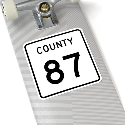 County 87 square (Minnesota) (Road Sign) STICKER Vinyl Kiss-Cut Decal