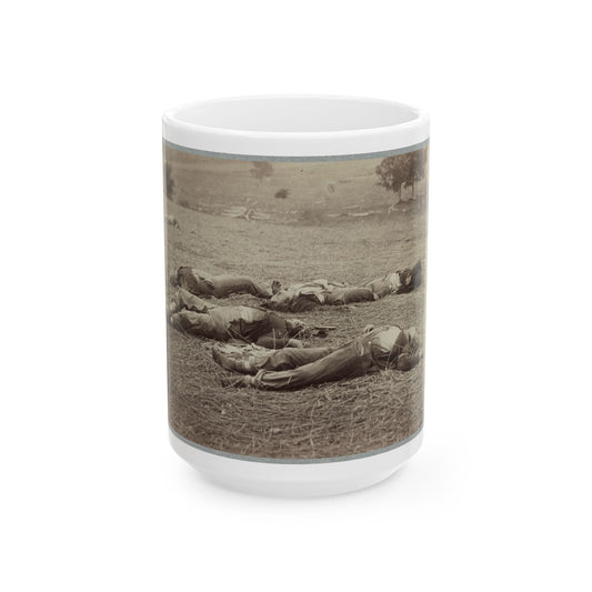 Battlefield Of Gettysburg. Bodies Of Dead Federal Soldiers On The Field Of The First Day's Battle (U.S. Civil War) White Coffee Mug-15oz-The Sticker Space