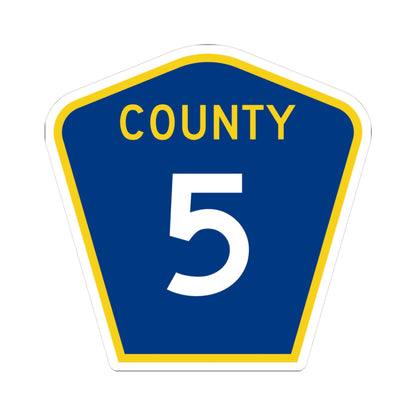 County 5 MN (Minnesota) (Road Sign) STICKER Vinyl Kiss-Cut Decal
