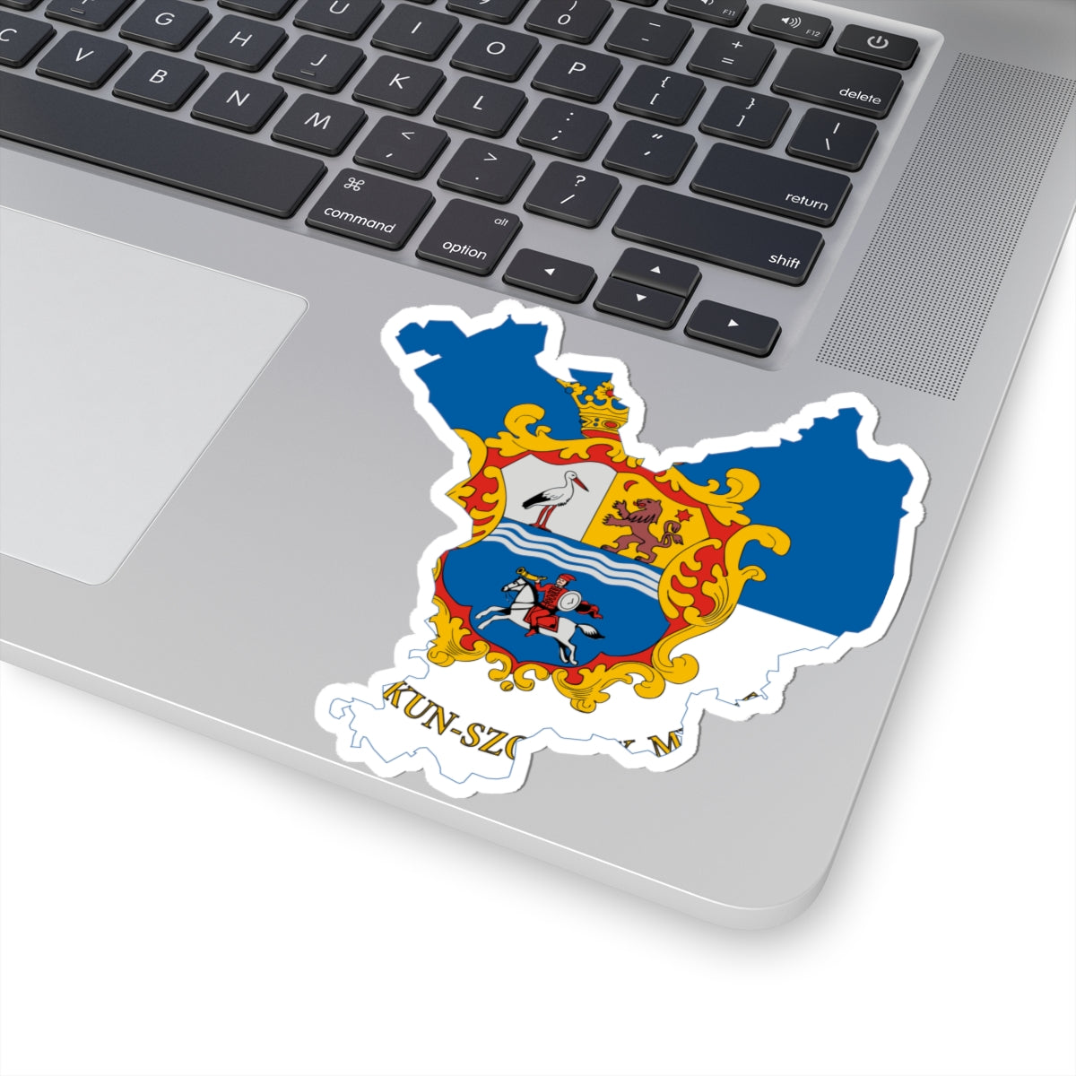 Flag-map of Jasz-Nagykun-Szolnok County (Hungary) STICKER Vinyl Kiss-Cut Decal
